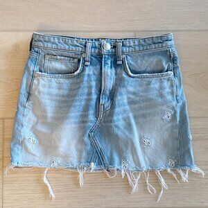 Rag & Bone paisley embroidered denim skirt